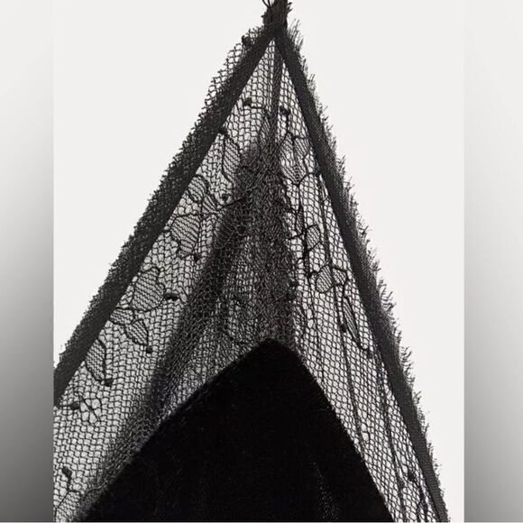 NWOT Zara Black Velvet Lace Maxi Dress - Picture 4 of 5